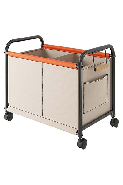 BLOOMING TIME عربة تخزين لتنظيم الألعاب - بيج، بأربع عجلات، سعة كبيرة