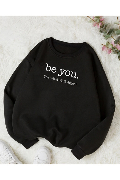 SUNFREE Trend Printed Cotton Circular Neck Unisex Sweatshirt