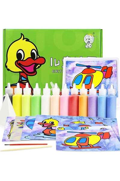 BLOOMING TIME Sand Painting Kit - 12-Piece Set