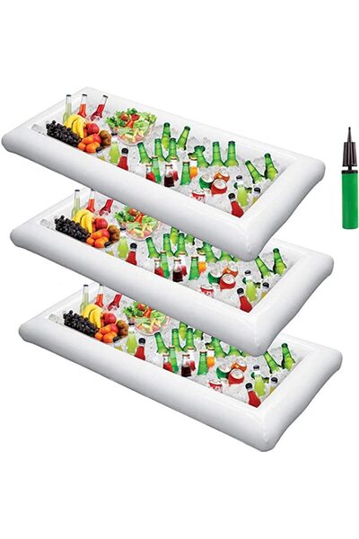 Arabest بار تقديم قابل للنفخ، صينية ثلج للسلطة، حاويات طعام ومشروبات - حفلات الشواء والنزهات وحفلات المسبح