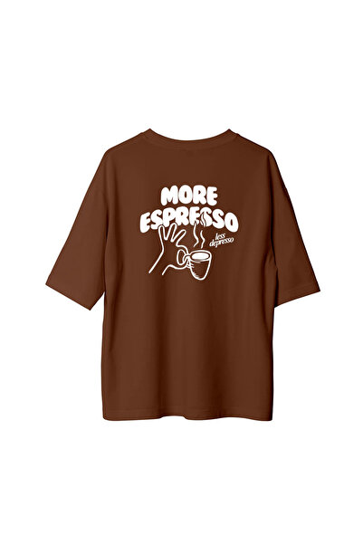 Generic Brand Plus Size Unisex More Espresso Printed Oversize T-Shirt
