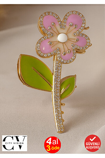 cityvision Agrafă de păr din piatră model floare violetă – Agrafă elegantă di...