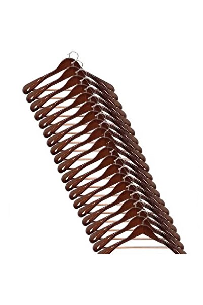 NKX عبوة من 20 رف ملابس من الخشب الصلب مع أكتاف خشبية بلون عتيق فاخر