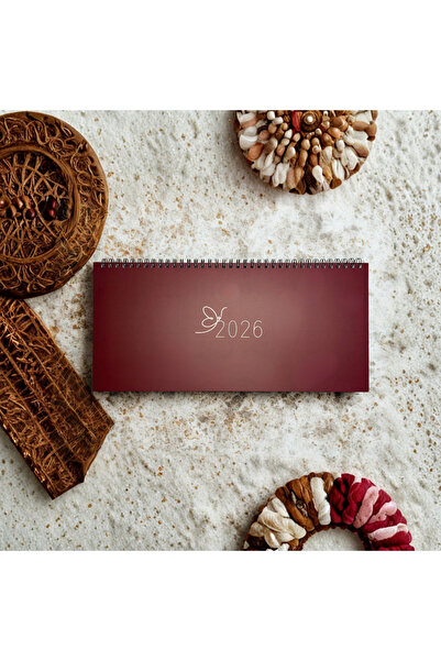 Lizy 2026 Masaüstü Takvim – 16x33 cm, Trend Renk Masa Sümeni