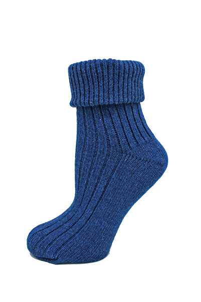 A CLASSE جوارب نسائية شتوية سميكة من الصوف باللون الأزرق