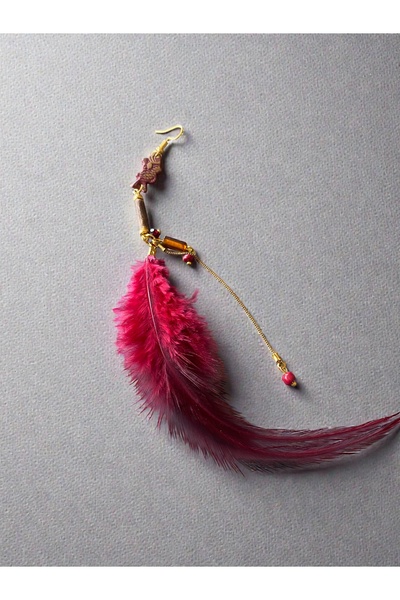 dela otantik Bohemian Long Dangle Feather Earrings – Handmade, Light Colorful...