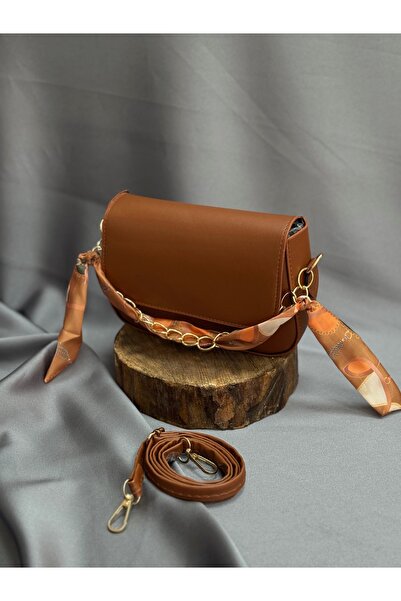 BENAHOLL Geantă de mână pentru femei Estina Mini cu eșarfă, curea lungă reglabilă, geantă de mână și de umăr-DN0002 maro