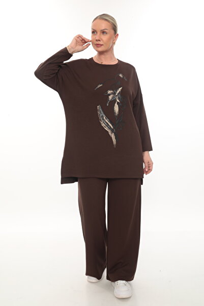 QRUVAZE Plus Size.Modal.Bottock and Top Tunic Set.