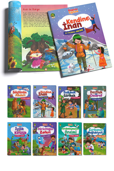 Çocuk Gezegeni 4+ Yaş Değerler Eğitimi Seti 8 Adet Dergi Boy Kitap