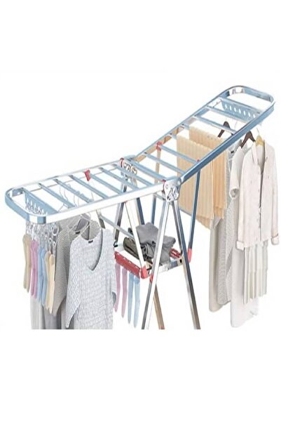 NKX رف تجفيف ملابس قابل للطي مزدوج الطبقات من الخارج والداخل 1.5 متر، لون أبي...