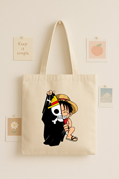 Maki Craft Anime Esintili Korsan Temalı Karakter Baskılı Tote Bag