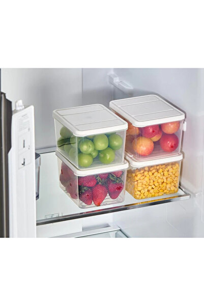 SELKA HOME 4 Pieces Deep 1 Liter Nora Organizer Refrigerator Freezer Organizer Storage Container