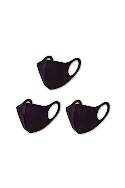 Generic (Pack Of 3) Washable And Reusable Space Cotton Dust Black Face Mask For Adults