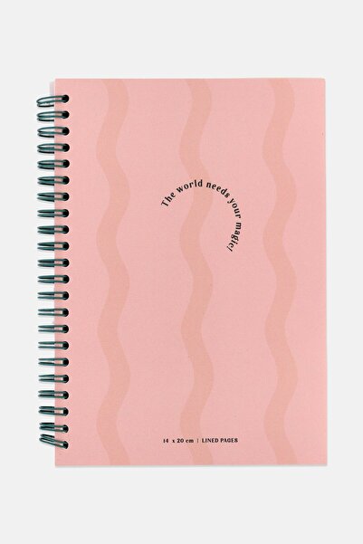 Muy Mucho The World Needs Your Magic Lined Spiral Notebook, Pink