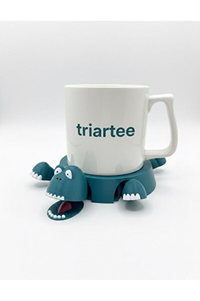 TriArte Kaplumbağa Bardak Altlığı Ağzı Acılan Kaplumbağa