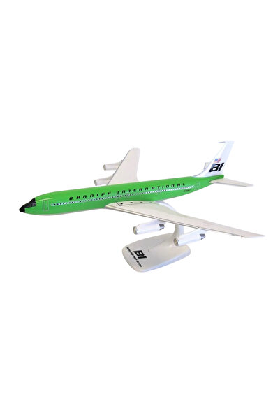 PPC Holland Machetă de avion Braniff Lime Green Boeing B707-300, plastic, 31,5 cm, scară 1:144