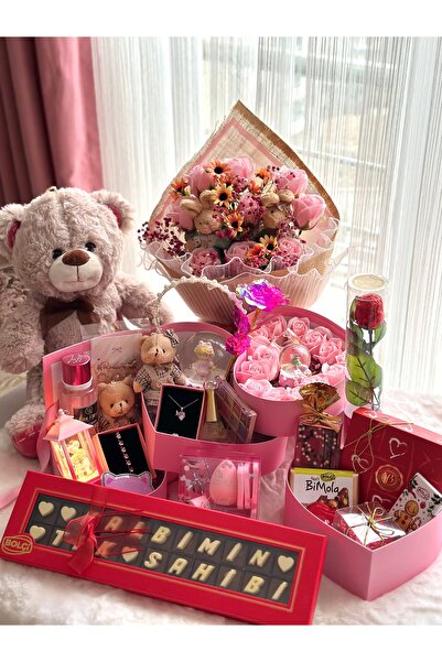 Ahsen Collection Pembe tatlı serisi maksi boy özel tasarım