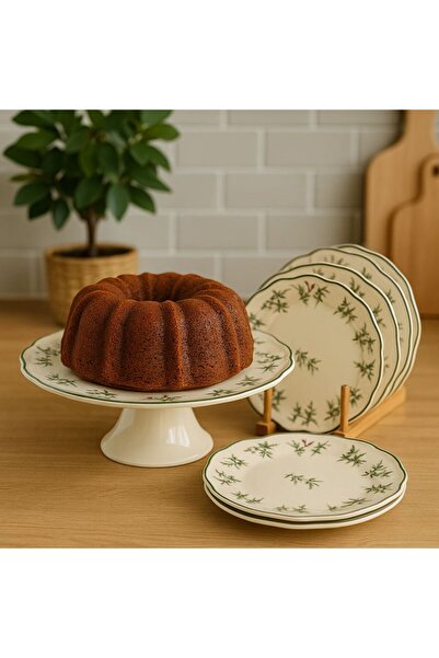 Onedekor Terra 7 Parça Ayaklı Sunumluk Seti Yeşil