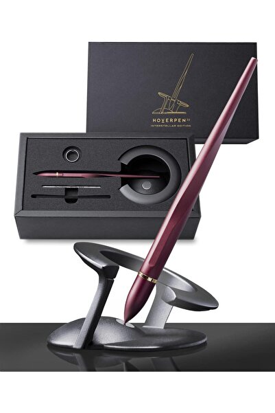 novium قلم حبر جاف فاخر معلق في الهواء من إصدار هوفربين إنترستيلر (ماجما المريخ، مطلي بالذهب عيار 18 قيراطًا)