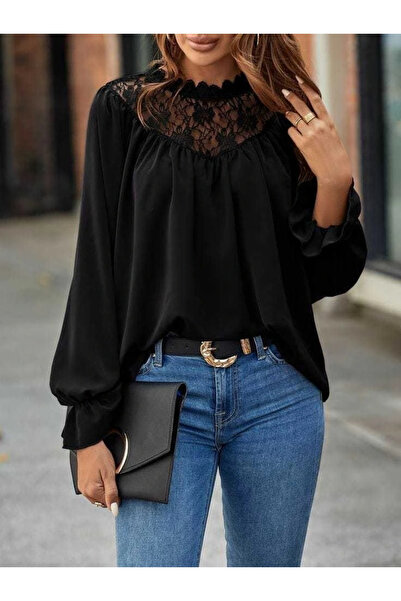 GENCULUS Women's Long Sleeve Lace Casual Sandy Blouse