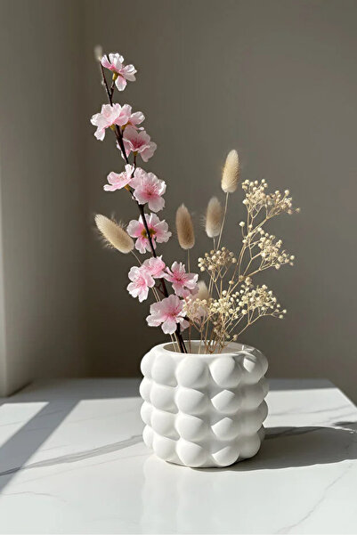 Zuri Stone Beton Dekoratif Obje Biblo Bohem İskandinav Vazo – Modern Tasarım ...