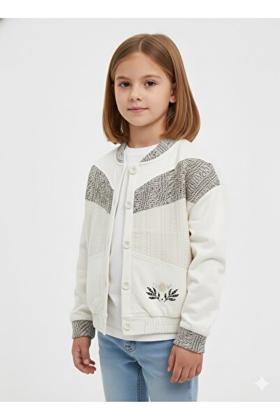 nk kids Kız Çocuk Triko Detaylı Ceket