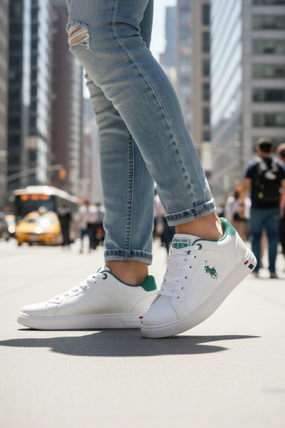 U.S. Polo Assn. Comfortable Sole Skin Unisex Daily Sneakers Sports Shoes White