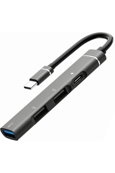 Runex Hub USB 4 în 1, conexiune Type-C, USB 3.0, Tip-C, 2 porturi USB 2.0