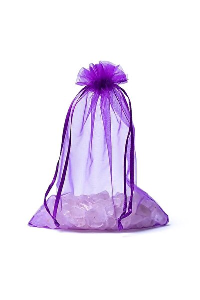 bag Gentuță din organza violet M --13x18cm