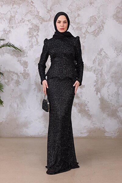 Hülya Keser Tasarım Payet Abiye - Siyah