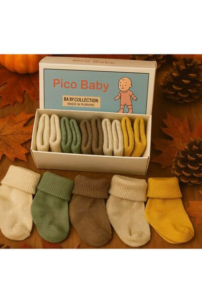 Pico Baby Organik Pamuk Unisex 5'li Kutulu Premium Yeni Doğan Bebek & Çocuk Ç...