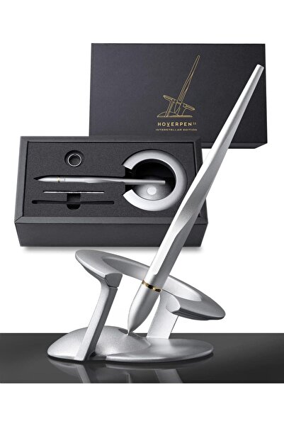 novium قلم هوفر بن إنترستيلر إيديشن - قلم فاخر مصنوع من سبيكة فضائية (فضي لامع، 18 قيراط - جو)