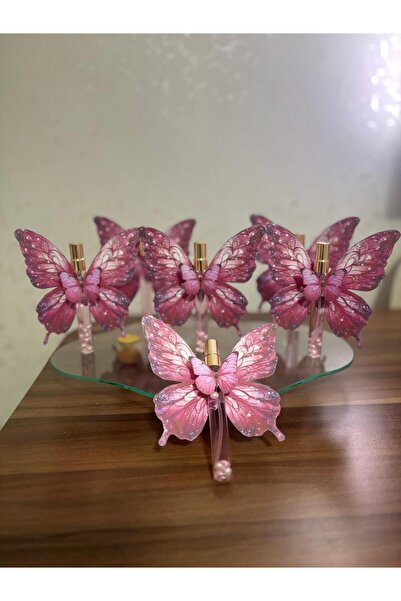 Burcdesigngift Pembe Kelebek Hediyelik Cep Kolonya 10 Adet (söz,nişan,kına,do...