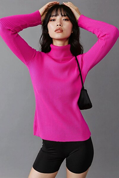 Hiccup My Fashion Fitted Textured Turtleneck Sweater