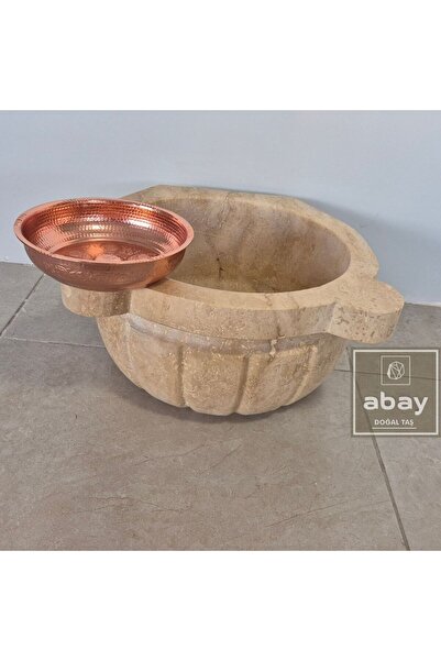 Abay Doğal Taş Traverten Kavun Dilim Hamam Kurnası