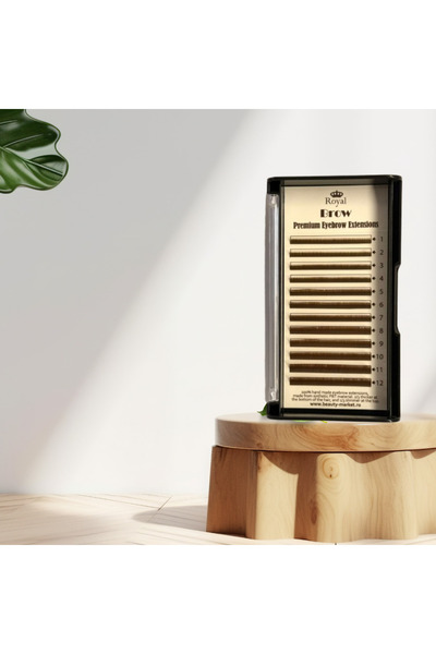 Royal Silk Eyelash Extensions (Small) Medium Brown, C Curl, 0.10 mm, Mixed Lengths, 12 rows