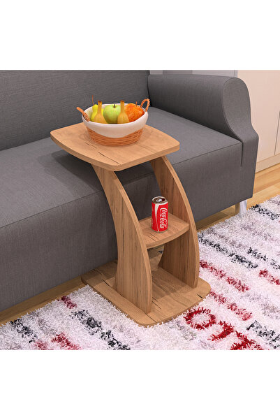 AtelierAnka Tekerlekli Koltuk Yanı Servis Sehpası – Beyaz | C Koltuk Sehpası,...