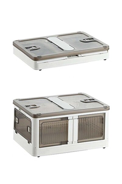 Ollieroo Foldable Plastic Storage Box with 5-Door Access, Transparent PP Orga...