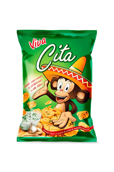 VIVA CITA CITA – Fulgi de tortilla cu usturoi și mărar 100g