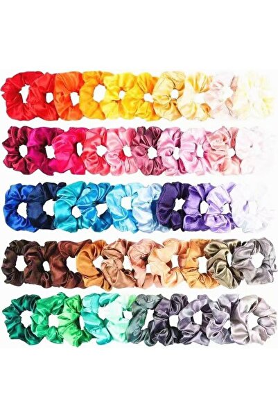 Genetic 50-Piece Hair Silk Scrunchies Multicolour