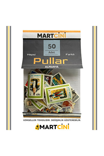 martcini 🇩🇪 Almanya 50 Adet Karışık Pul Seti - Koleksiyonluk Karışık Set