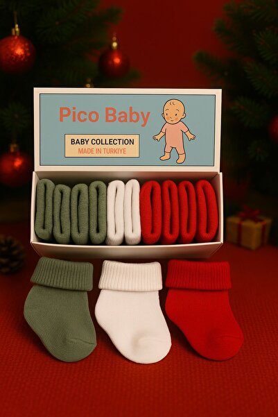 Pico Baby Organik Pamuk Unisex 5'li Kutulu Premium Yeni Doğan Bebek & Çocuk Ç...