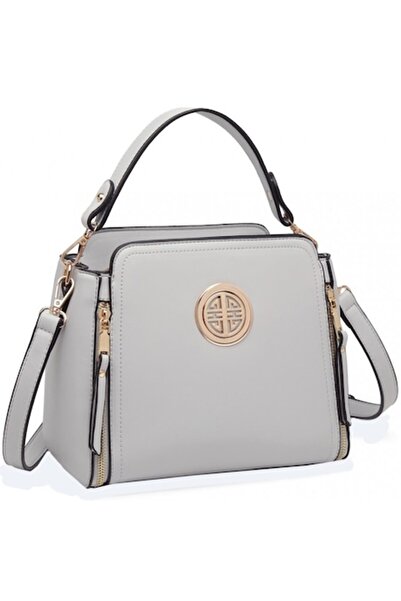 Miss Lulu Γυναικεία Κομψή Τσάντα Ώμου από Συνθετικό Δέρμα LB2126GY - Γκρι