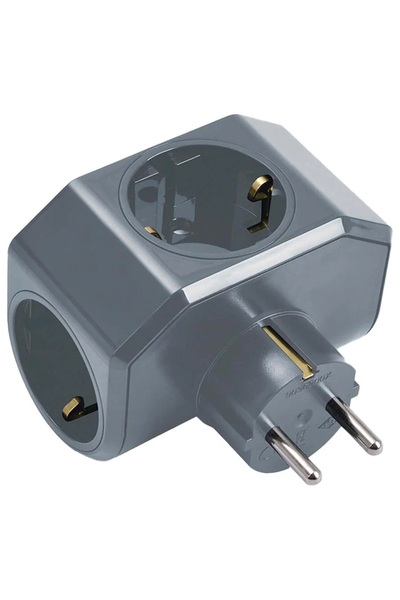 VİKO YONCA PLUS GOLYAT GRİ ÜÇLÜ FİŞ PRİZ