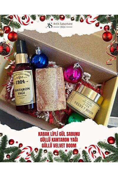AS ANTİK SABUNHANE 1924 مجموعة العناية بالبشرة بالورد – صابون ألياف اليقطين، ...