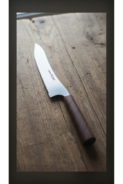 Yatağan Zeybek Ergonomically Designed Special Production Wooden Handle 33 cm Serrated Bread Knife