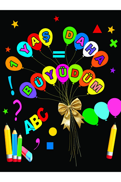 PROMISEBACKDROP2 1 Yaş Daha Büyüdüm, Doğum Günü Panosu, Okul Etkinlik 150x200...