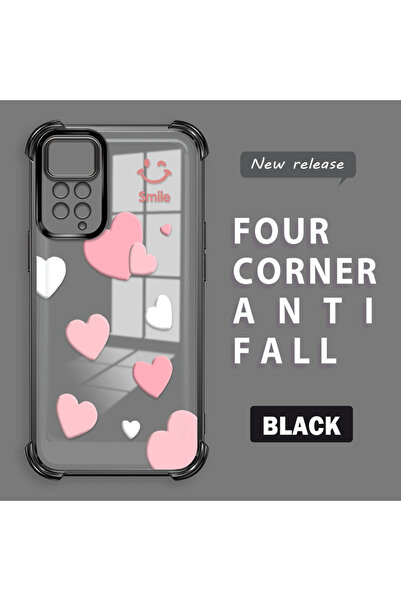 Hontinga حافظة هاتف شاومي ريدمي نوت 11 برو 4G متوافقة مع نمط طباعة القلب، حاف...