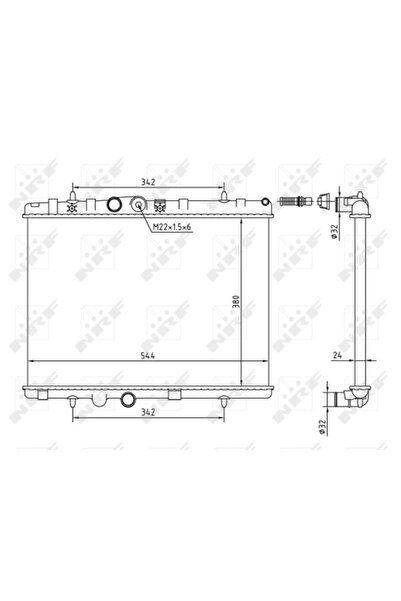 E-KRAFT Radiator Racire Motor Citroen C2/C3 1/C3 2 Peugeot 1007/207/208 1
