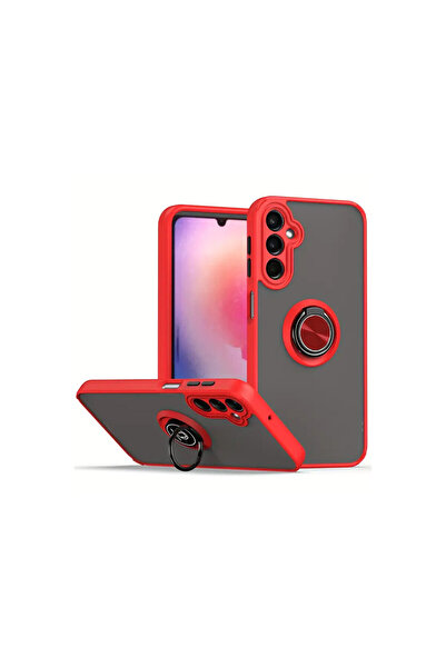 NewFace حافظة سامسونج جالاكسي A16 5G مونتريال من السيليكون مع حلقة - أحمر